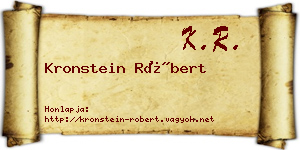 Kronstein Róbert névjegykártya